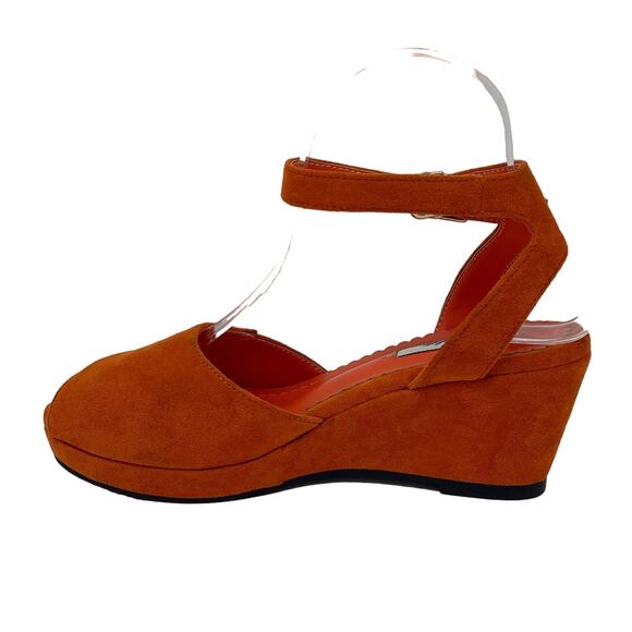 Lulu Hun London Vegan Suede Retro Wedge Sandals Size UK 4.5 US 6.5 - Picture 2 of 10